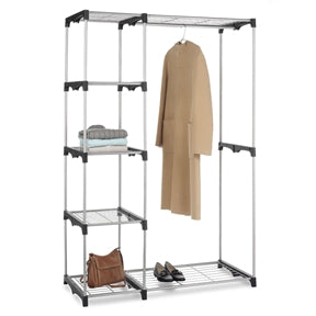 Freestanding Organizer Storage Unit with Hanging Rods