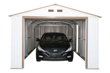 DuraMax Imperial Metal Garage Building White with Brown Trim