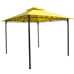 10Ft x 10Ft Weather Resistant Gazebo with Black Metal Frame Yellow