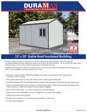 DuraMax Gable Roof Insulated Building