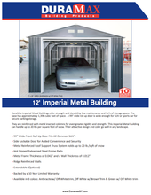 DuraMax Imperial Metal Garage Building Dark Gray with White Trim