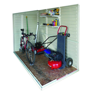 (TEMPORARILY OUT OF STOCK) DuraMax 4'x8' Stronglasting SideMate Vinyl Shed & Foundation